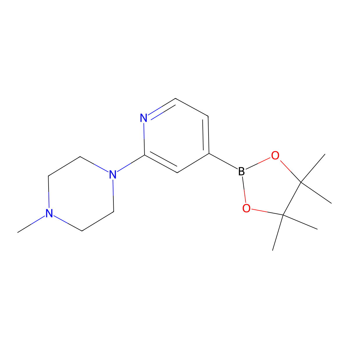 2-(4-Methylpiperazin-1-yl)pyridine-4-boronic acid, pinacol ester molecular structure, CAS 832114-09-7