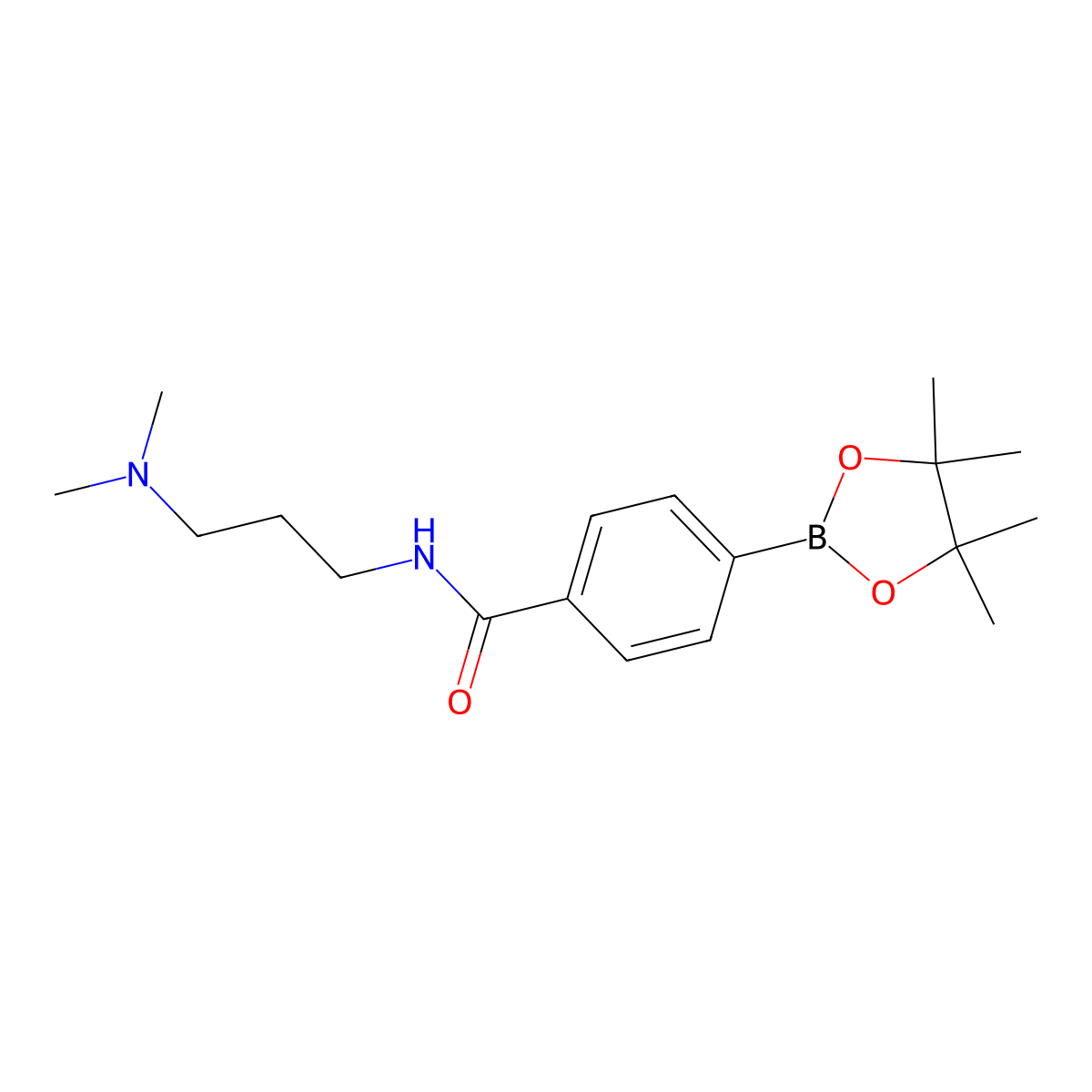 N-(3-(Dimethylamino)propyl)-4-(4,4,5,5-tetramethyl-1,3,2-dioxaborolan-2-yl)benzamide molecular structure, CAS 832114-10-0