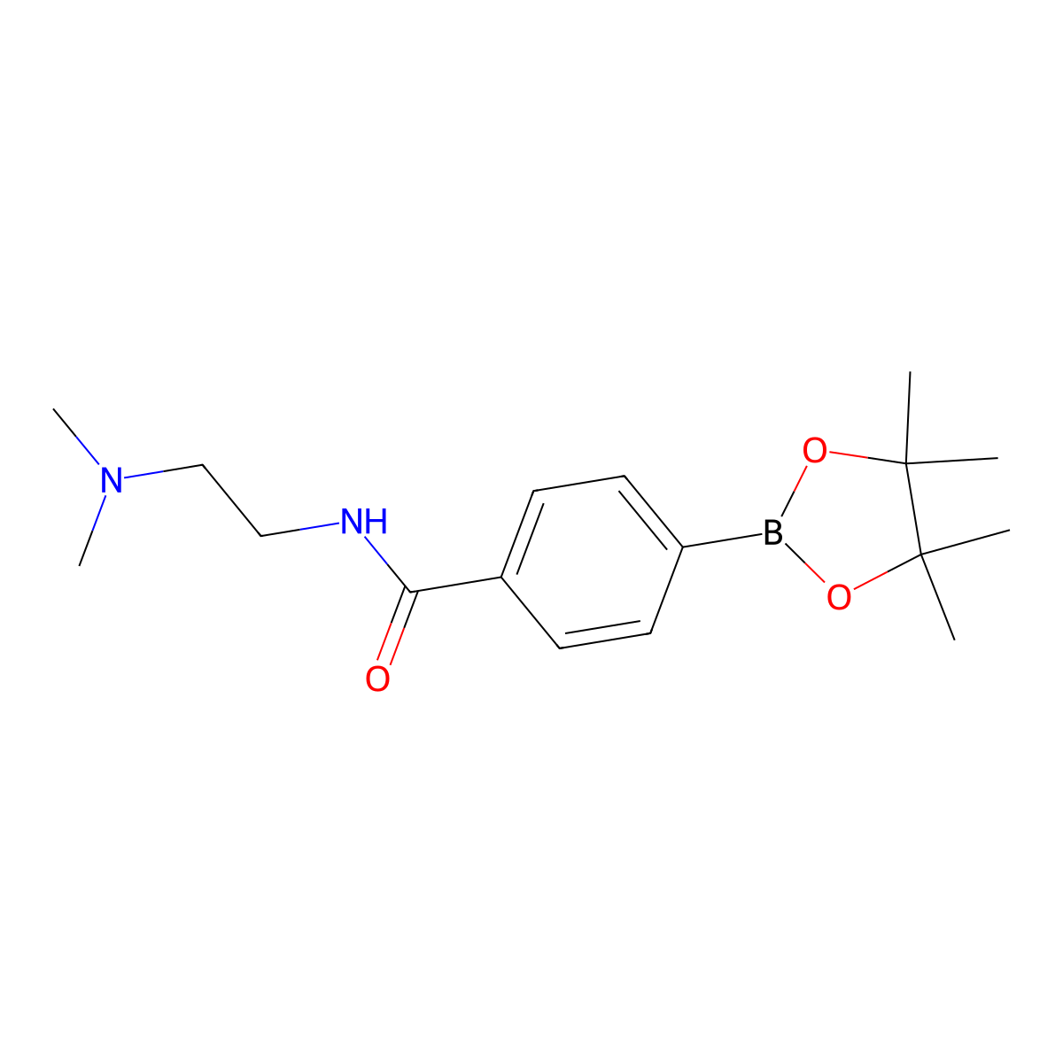 N-(2-dimethylaminoethyl)-4-(4,4,5,5-tetramethyl-1,3,2-dioxaborolan-2-yl)benzamide molecular structure, CAS 832114-11-1
