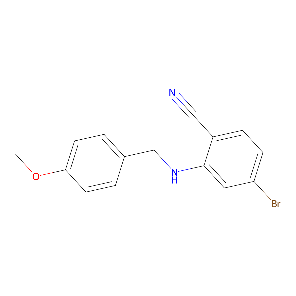 4-Bromo-2-{[(4-methoxyphenyl)methyl]amino}benzonitrile molecular structure, CAS 832114-30-4