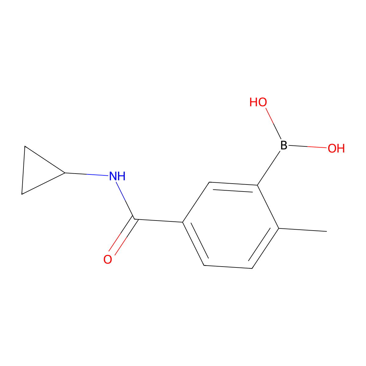 (5-(Cyclopropylcarbamoyl)-2-methylphenyl)boronic acid molecular structure, CAS 832114-38-2