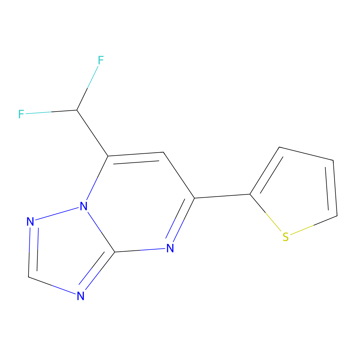 7-(Difluoromethyl)-5-thiophen-2-yl-[1,2,4]triazolo[1,5-a]pyrimidine molecular structure, CAS 832114-95-1