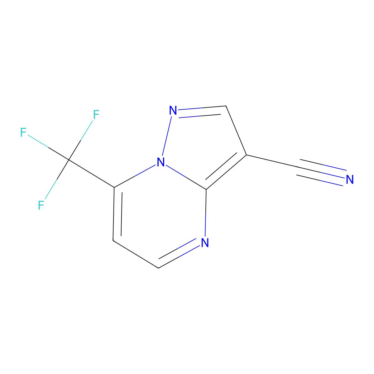 7-(Trifluoromethyl)pyrazolo[1,5-a]pyrimidine-3-carbonitrile molecular structure, CAS 832115-44-3