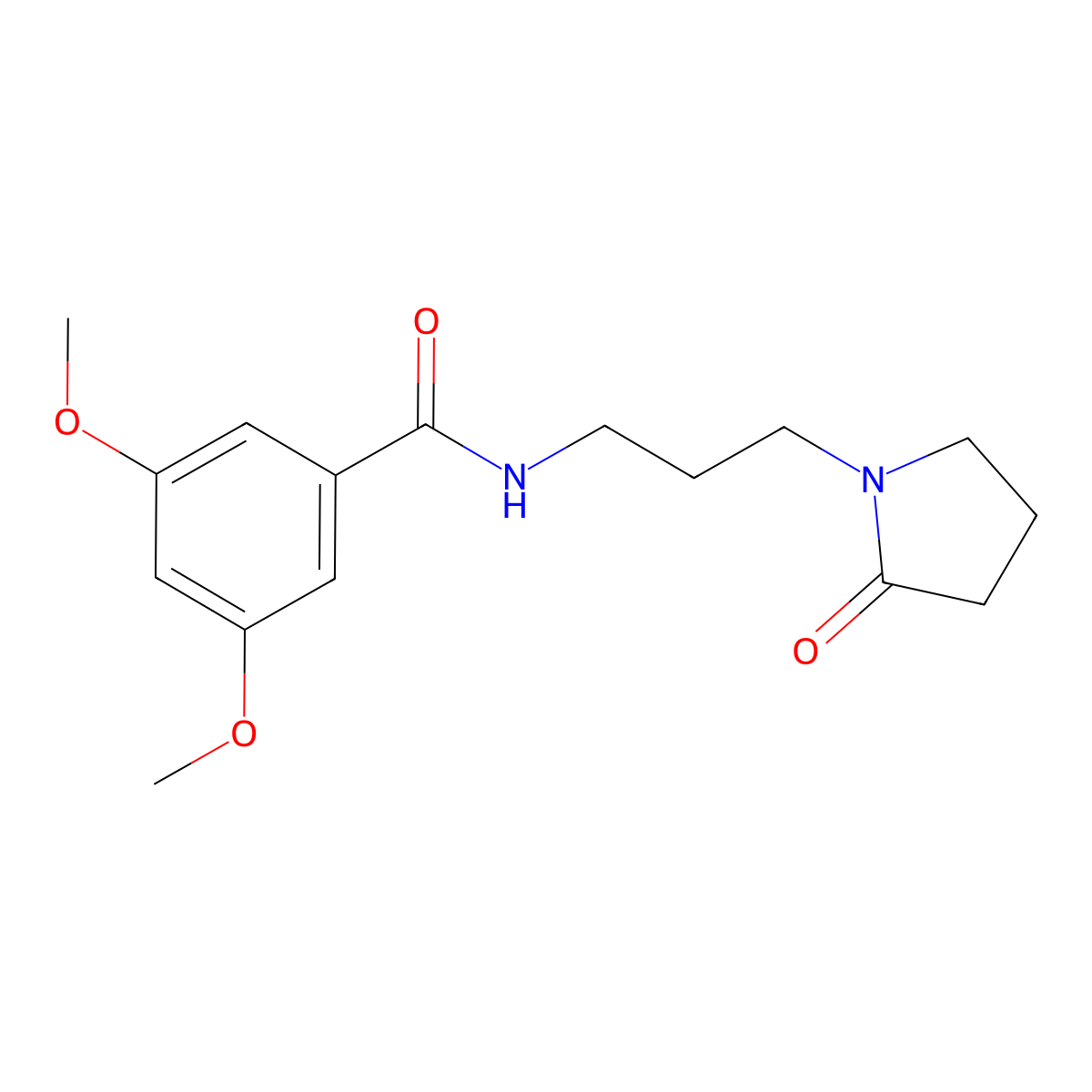 3,5-Dimethoxy-N-(3-(2-oxopyrrolidin-1-yl)propyl)benzamide molecular structure, CAS 832117-51-8