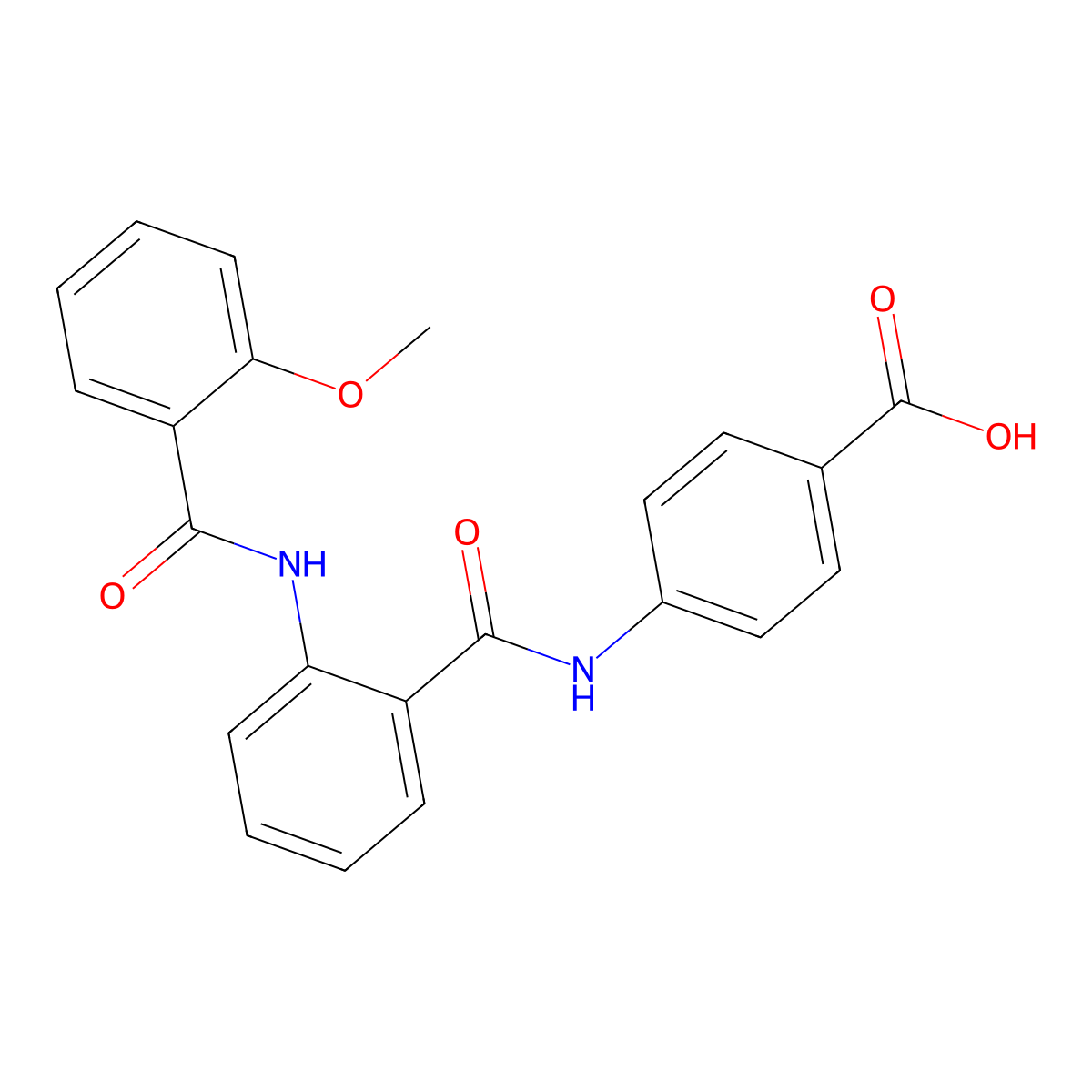 4-({2-[(2-Methoxyphenyl)carbonylamino]phenyl}carbonylamino)benzoic acid molecular structure, CAS 832118-62-4