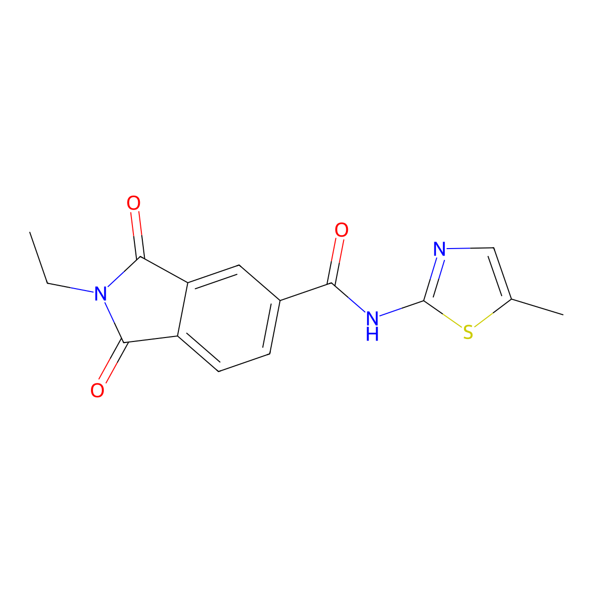 2-ethyl-N-(5-methyl-1,3-thiazol-2-yl)-1,3-dioxoisoindole-5-carboxamide molecular structure, CAS 832118-80-6