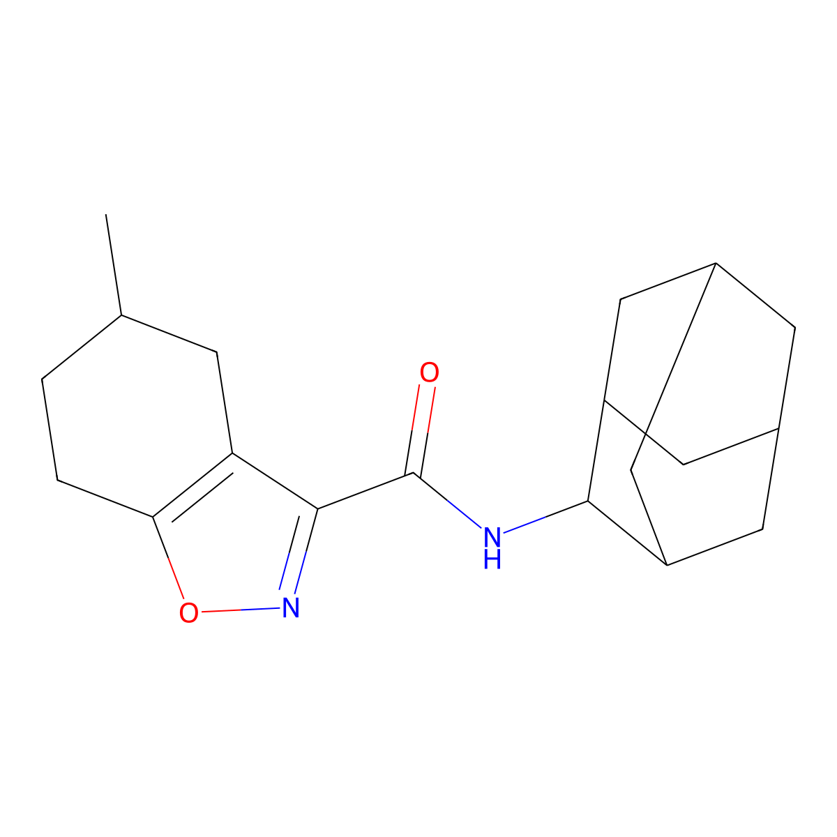 N-(2-adamantyl)-5-methyl-4,5,6,7-tetrahydro-1,2-benzoxazole-3-carboxamide molecular structure, CAS 832118-91-9