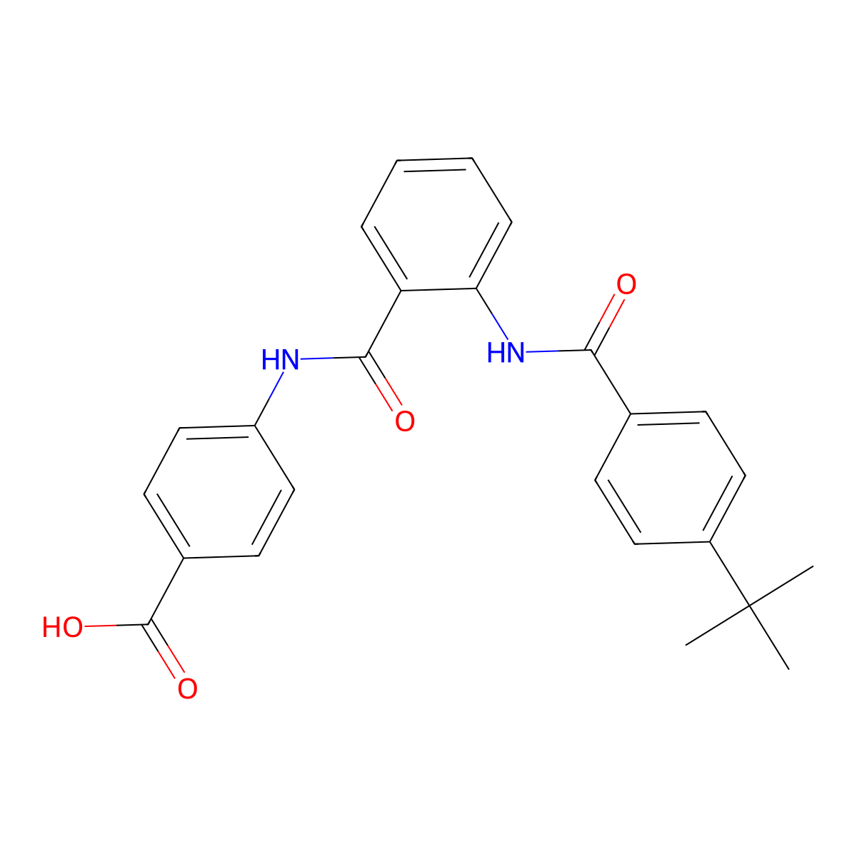 4-({2-[(4-Tert-butylbenzoyl)amino]benzoyl}amino)benzoic acid molecular structure, CAS 832119-34-3