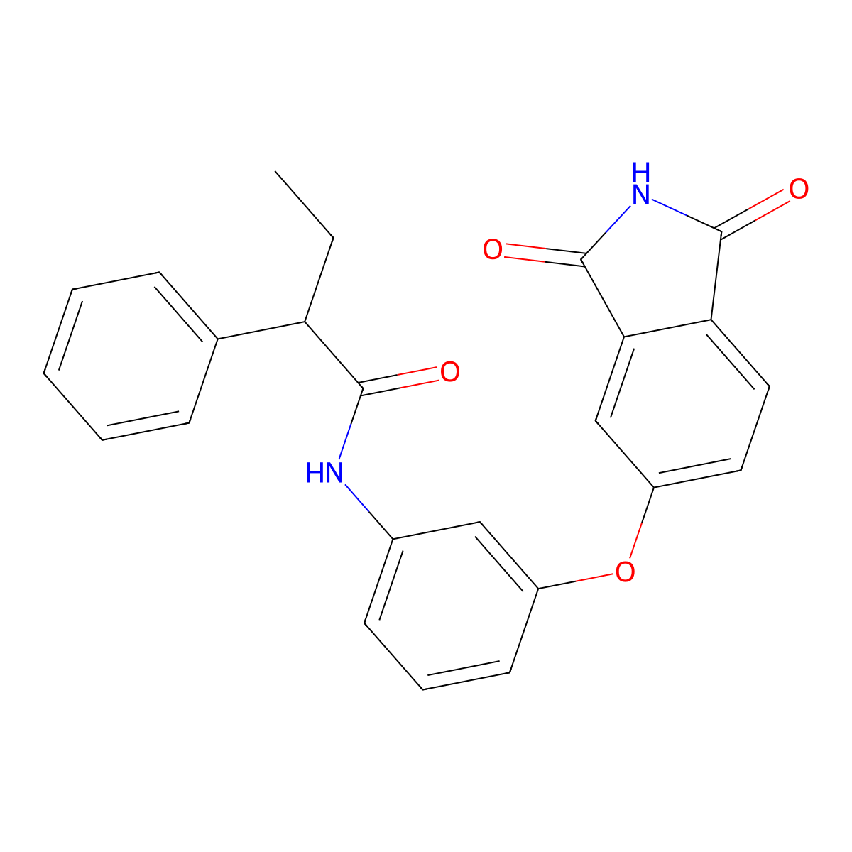 N-[3-(1,3-dioxoisoindol-5-yl)oxyphenyl]-2-phenylbutanamide molecular structure, CAS 832119-64-9