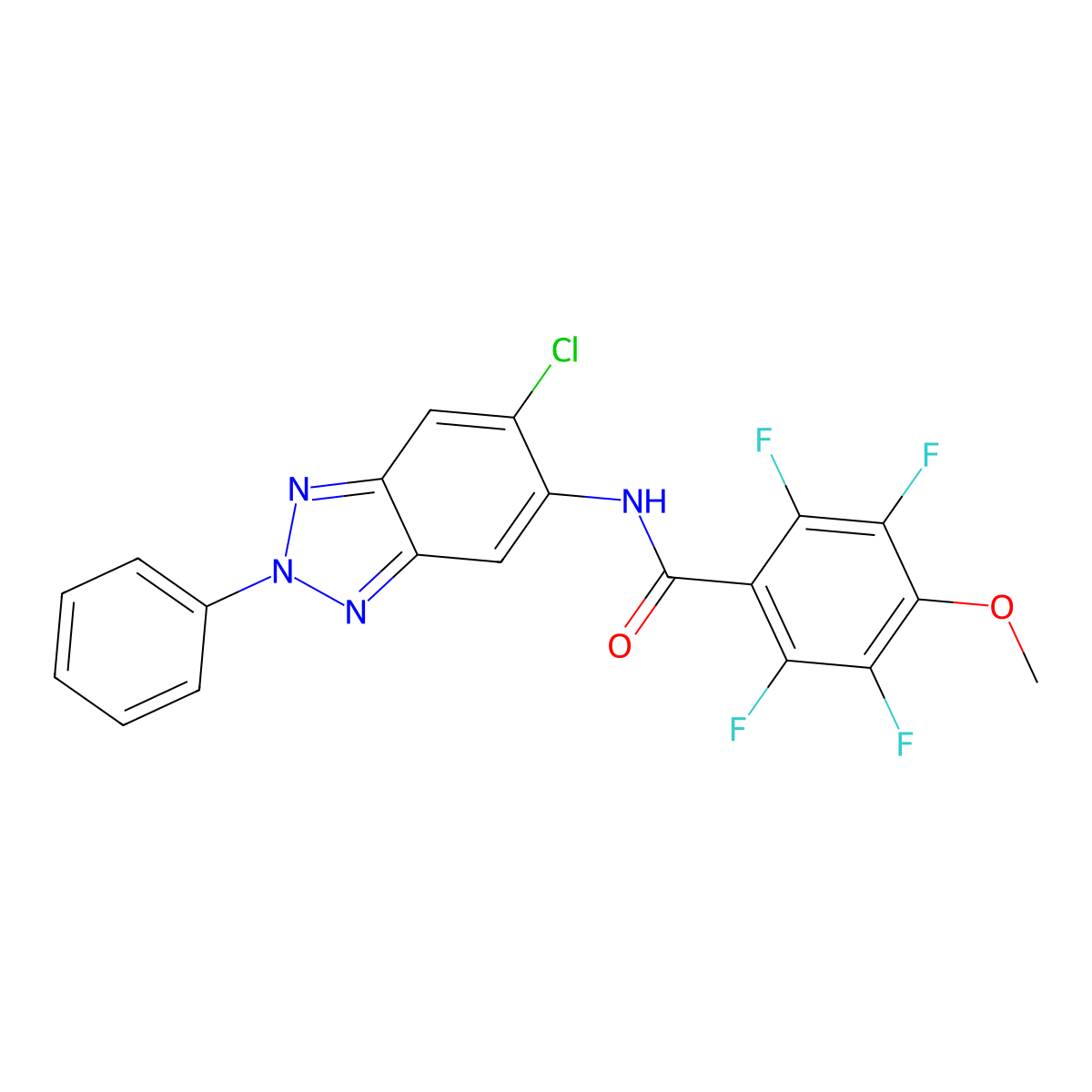 N-(6-chloro-2-phenylbenzotriazol-5-yl)-2,3,5,6-tetrafluoro-4-methoxybenzamide molecular structure, CAS 832119-77-4