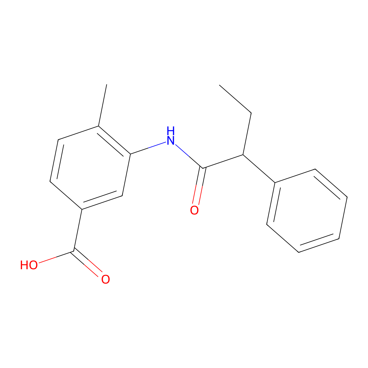 4-Methyl-3-[(2-phenylbutanoyl)amino]benzoic acid molecular structure, CAS 832120-18-0