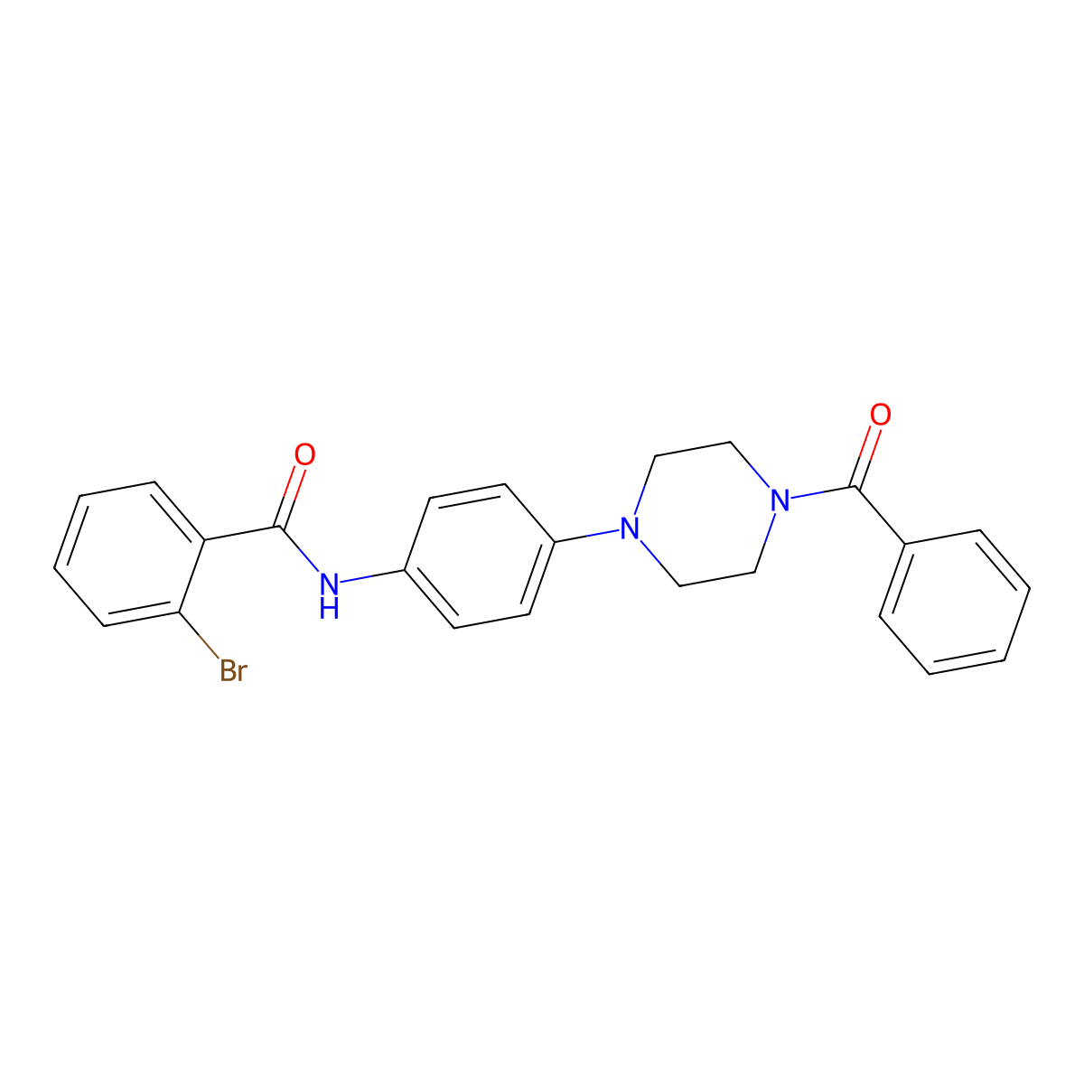 N-[4-(4-benzoylpiperazin-1-yl)phenyl]-2-bromobenzamide molecular structure, CAS 832121-45-6