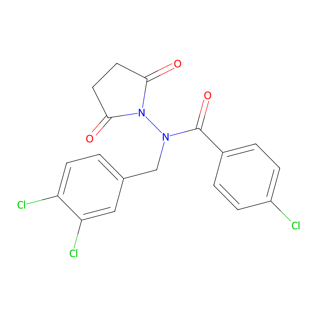 4-chloro-N-[(3,4-dichlorophenyl)methyl]-N-(2,5-dioxopyrrolidin-1-yl)benzamide molecular structure, CAS 832121-55-8