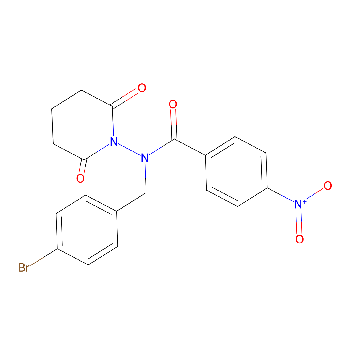 N-[(4-bromophenyl)methyl]-N-(2,6-dioxopiperidin-1-yl)-4-nitrobenzamide molecular structure, CAS 832121-71-8