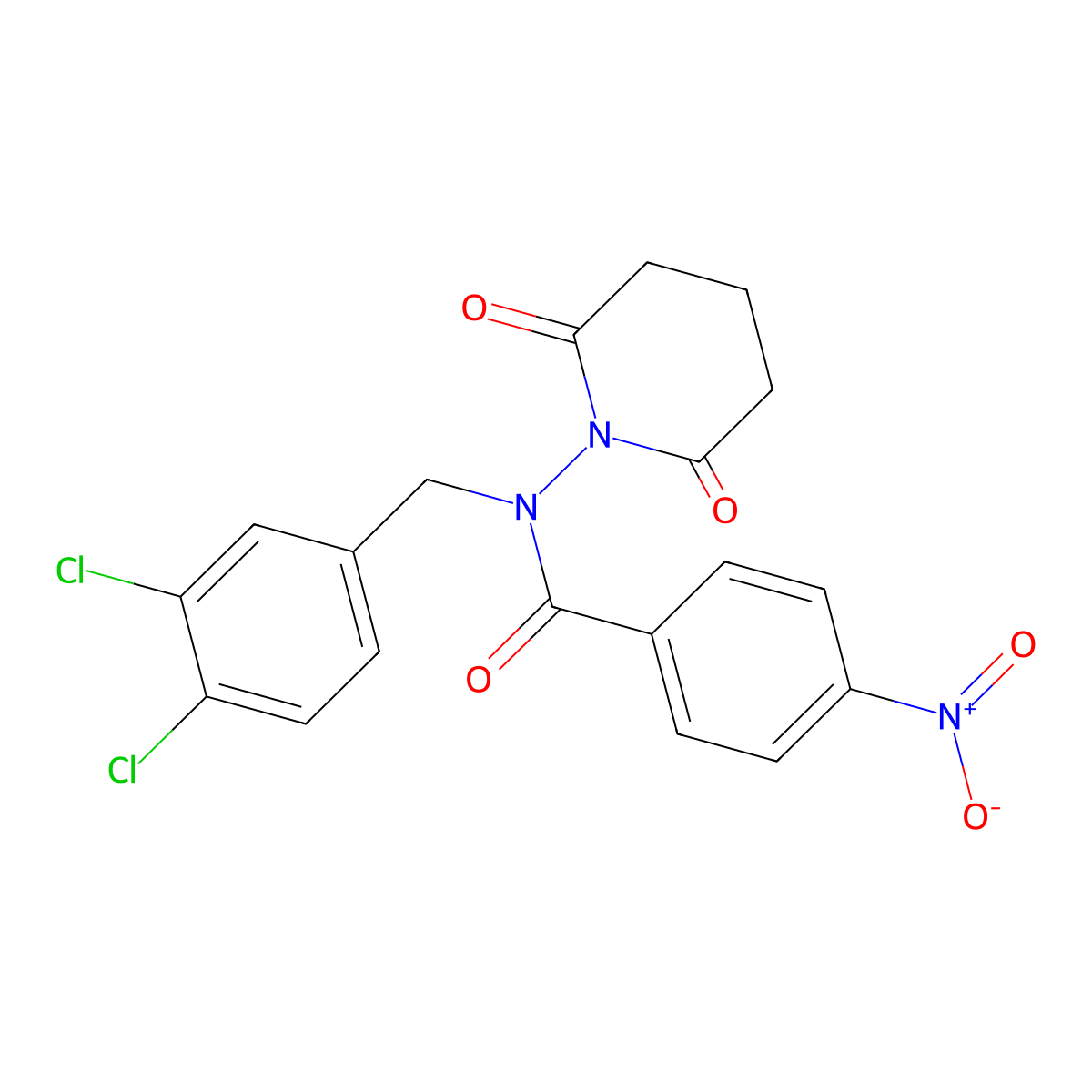 N-[(3,4-dichlorophenyl)methyl]-N-(2,6-dioxopiperidin-1-yl)-4-nitrobenzamide molecular structure, CAS 832122-36-8