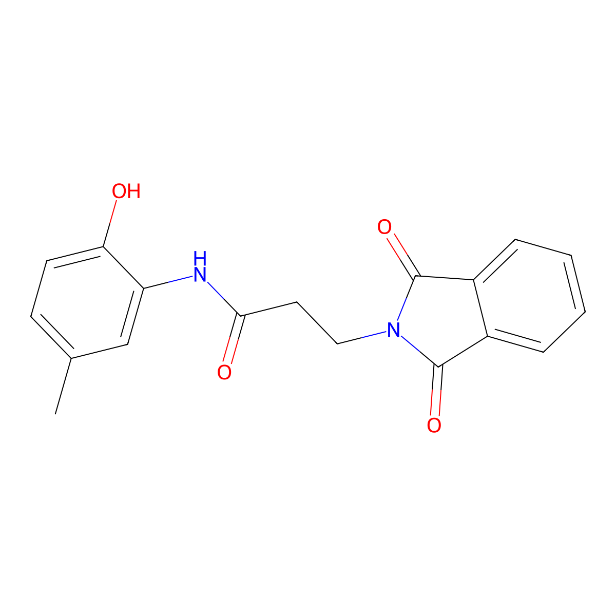 3-(1,3-dioxo-1,3-dihydro-2H-isoindol-2-yl)-N-(2-hydroxy-5-methylphenyl)propanamide molecular structure, CAS 832122-46-0