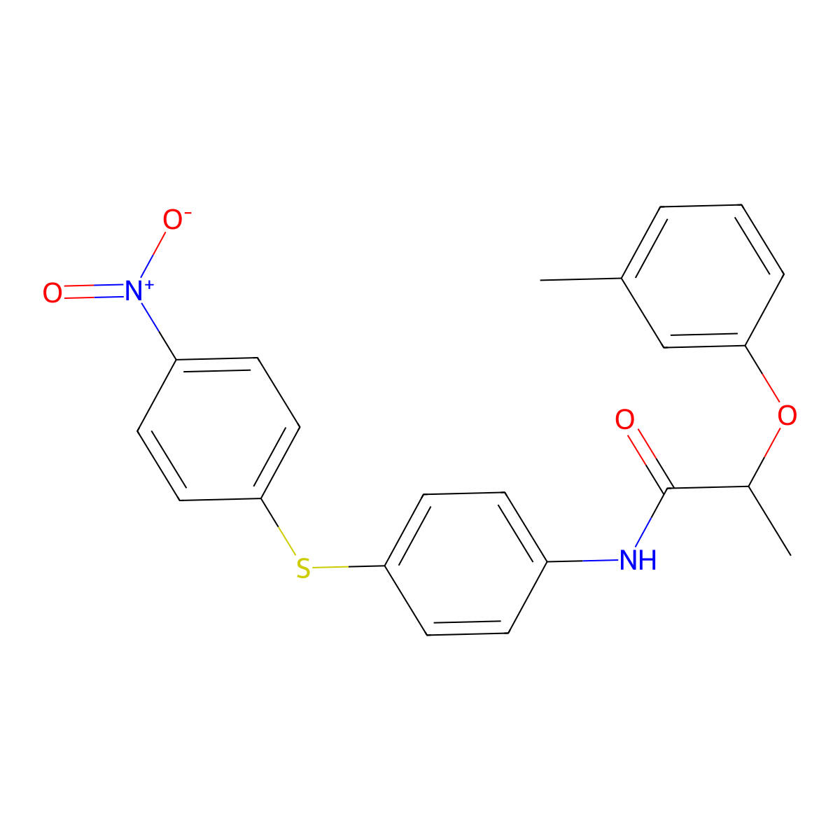 2-(3-methylphenoxy)-N-[4-(4-nitrophenyl)sulfanylphenyl]propanamide molecular structure, CAS 832122-54-0