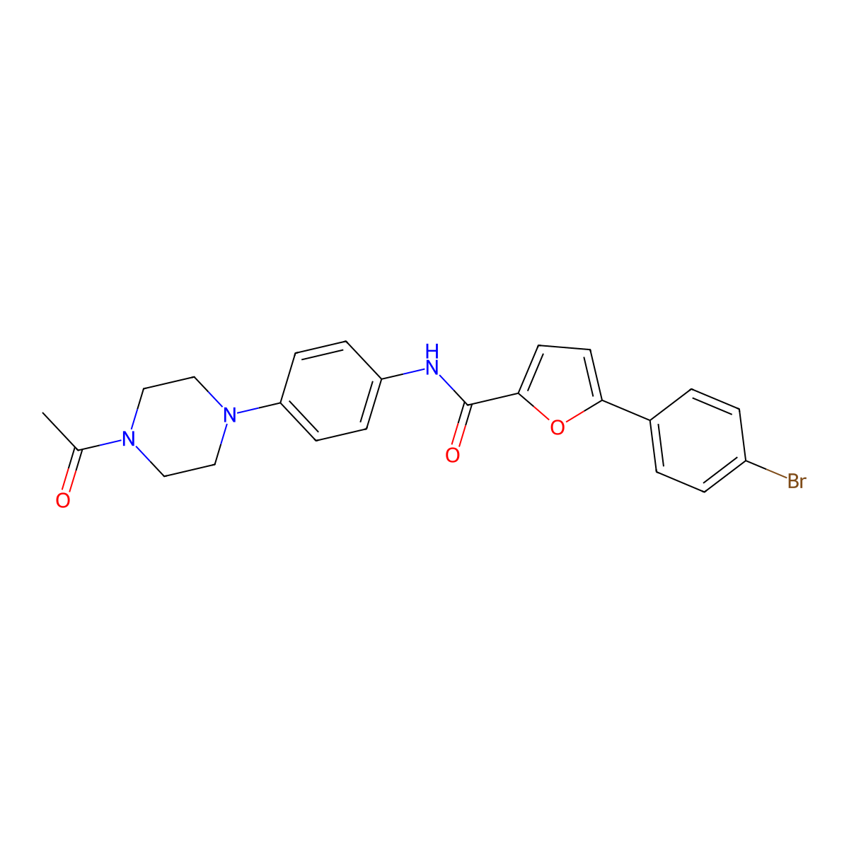 N-[4-(4-acetylpiperazin-1-yl)phenyl]-5-(4-bromophenyl)furan-2-carboxamide molecular structure, CAS 832122-61-9