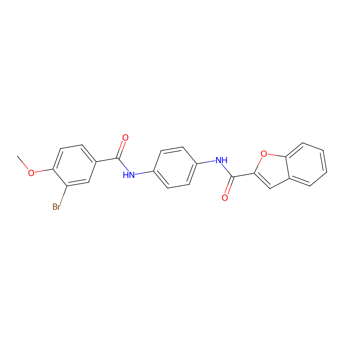 N-[4-[(3-bromo-4-methoxybenzoyl)amino]phenyl]-1-benzofuran-2-carboxamide molecular structure, CAS 832122-72-2