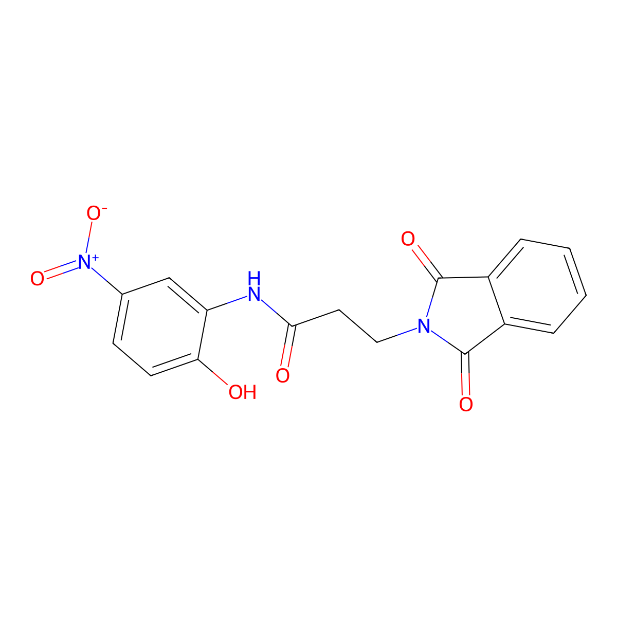 3-(1,3-dioxoisoindol-2-yl)-N-(2-hydroxy-5-nitrophenyl)propanamide molecular structure, CAS 832123-04-3