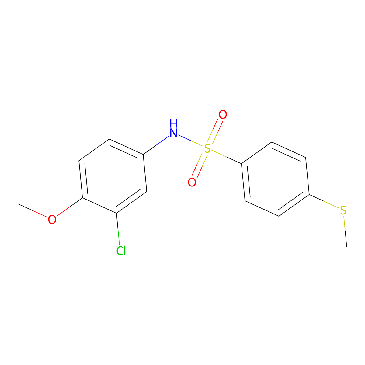 N-(3-chloro-4-methoxyphenyl)-4-methylsulfanylbenzenesulfonamide molecular structure, CAS 832123-25-8