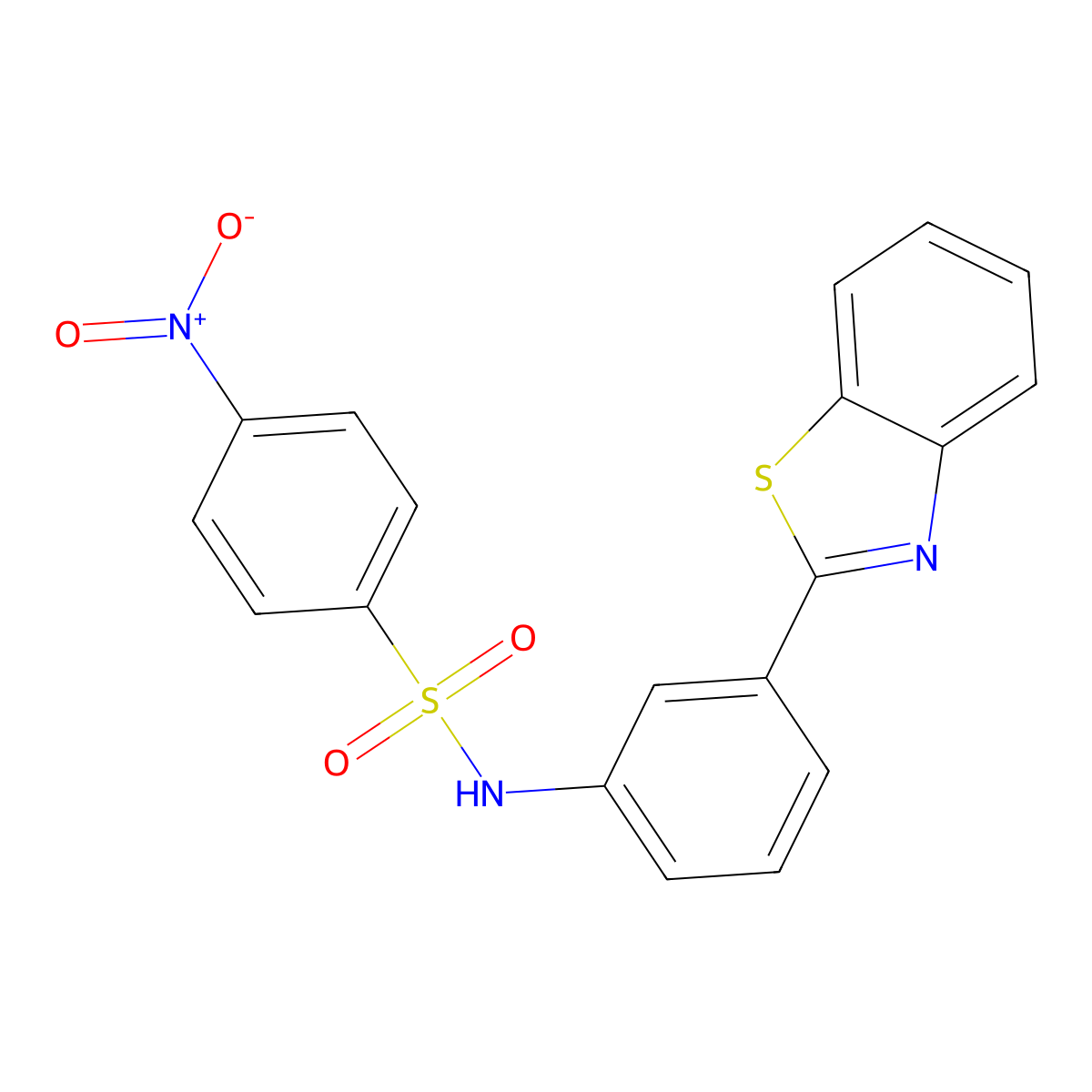 N-[3-(1,3-benzothiazol-2-yl)phenyl]-4-nitrobenzenesulfonamide molecular structure, CAS 832123-28-1