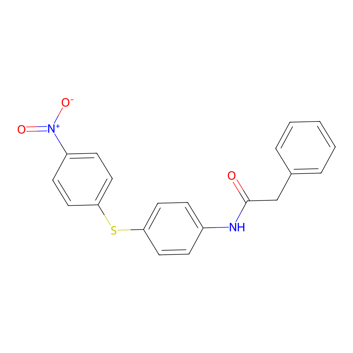 N-[4-(4-nitrophenyl)sulfanylphenyl]-2-phenylacetamide molecular structure, CAS 832124-10-4