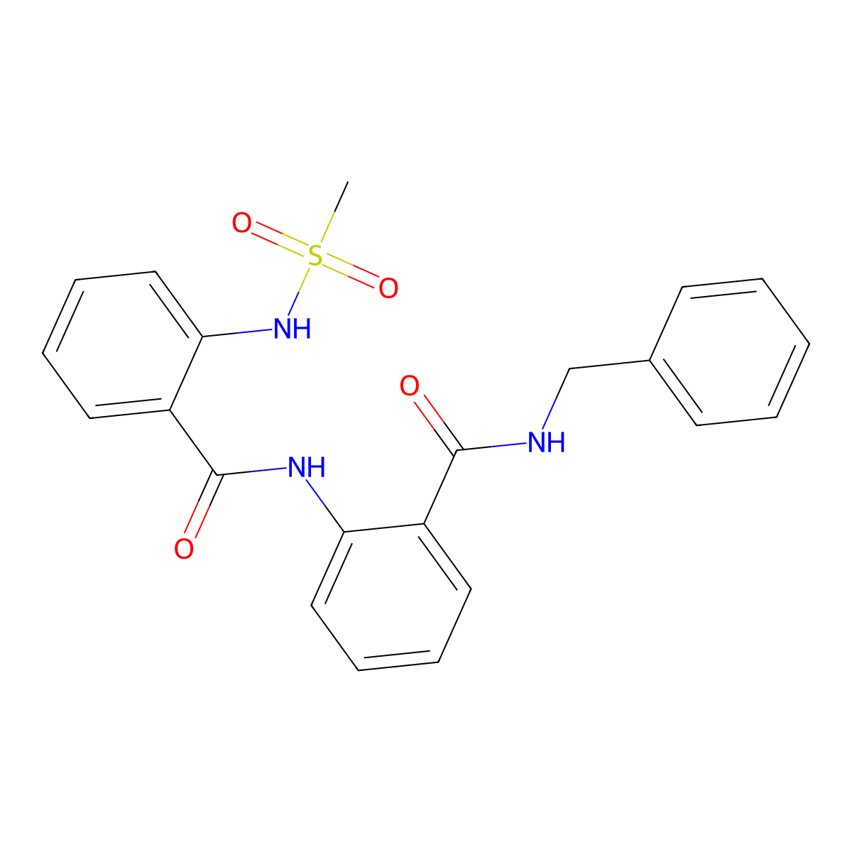 N-benzyl-2-[[2-(methanesulfonamido)benzoyl]amino]benzamide molecular structure, CAS 832124-22-8