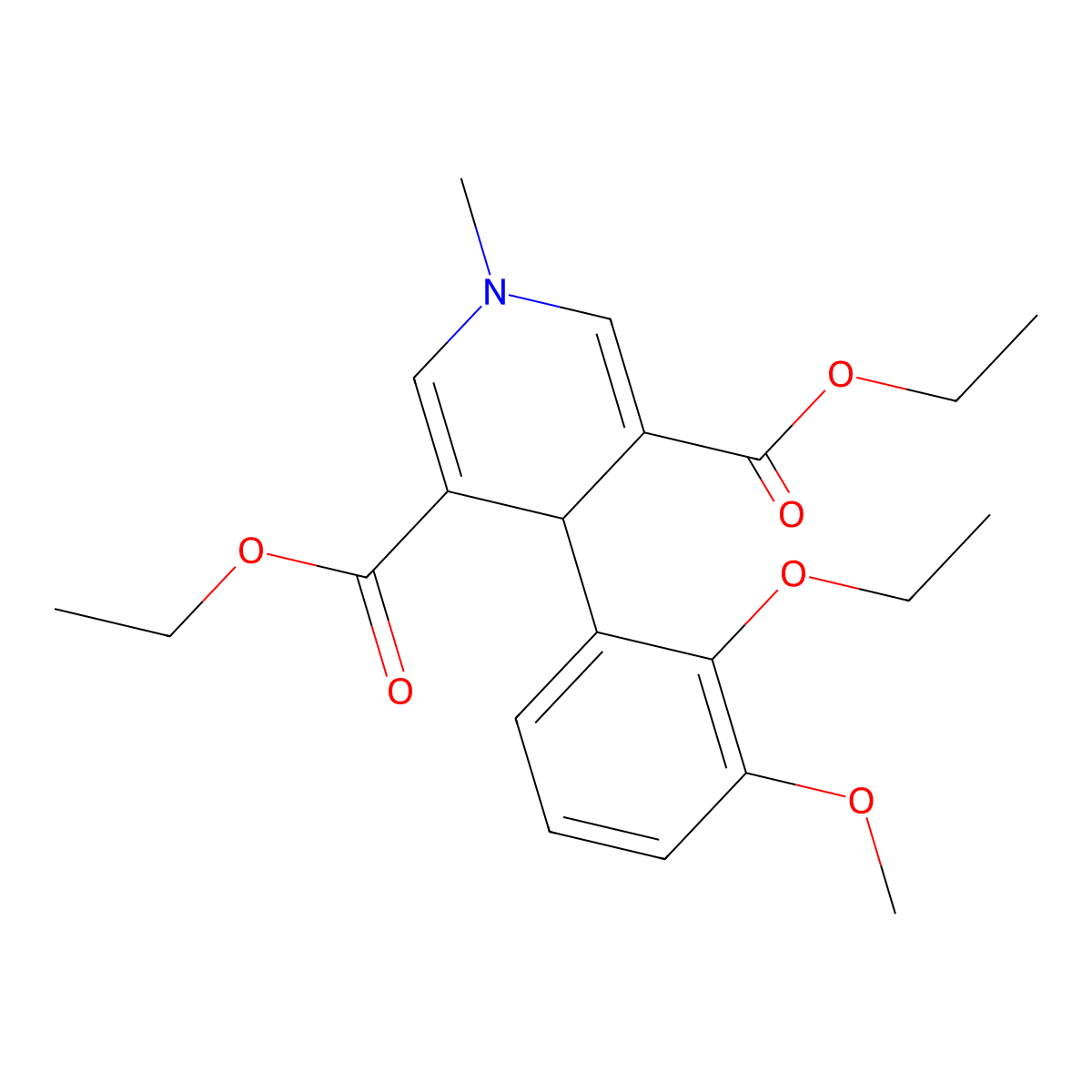 Diethyl 4-(2-ethoxy-3-methoxyphenyl)-1-methyl-1,4-dihydropyridine-3,5-dicarboxylate molecular structure, CAS 832124-60-4