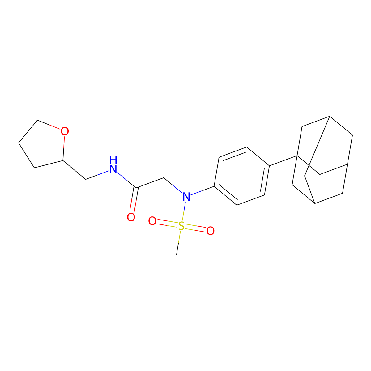 2-[4-(1-adamantyl)-N-methylsulfonylanilino]-N-(oxolan-2-ylmethyl)acetamide molecular structure, CAS 832124-97-7