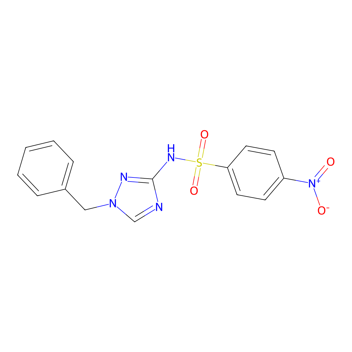 N-(1-benzyl-1H-1,2,4-triazol-3-yl)-4-nitrobenzenesulfonamide molecular structure, CAS 832125-73-2