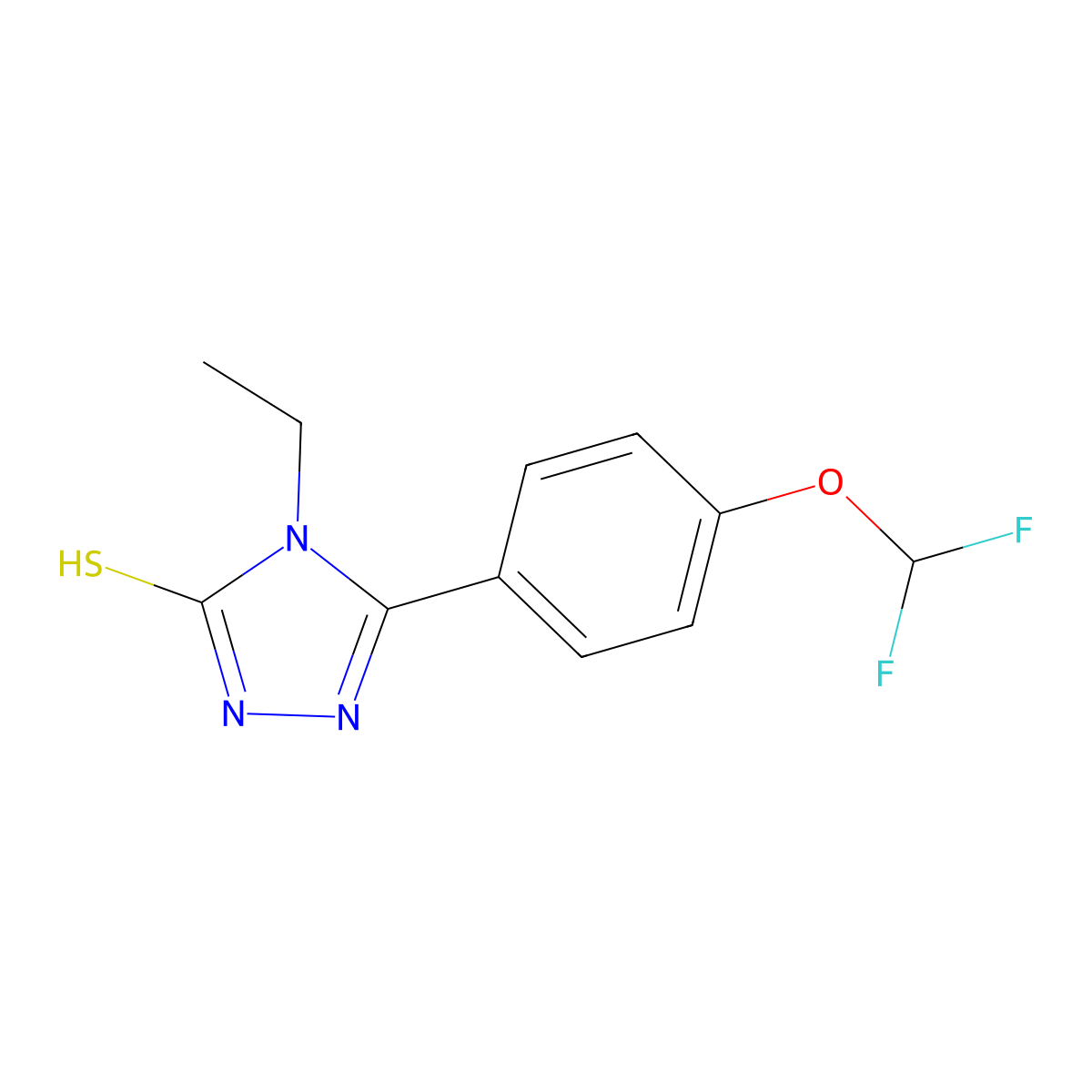 5-(4-(Difluoromethoxy)phenyl)-4-ethyl-4H-1,2,4-triazole-3-thiol molecular structure, CAS 832127-16-9