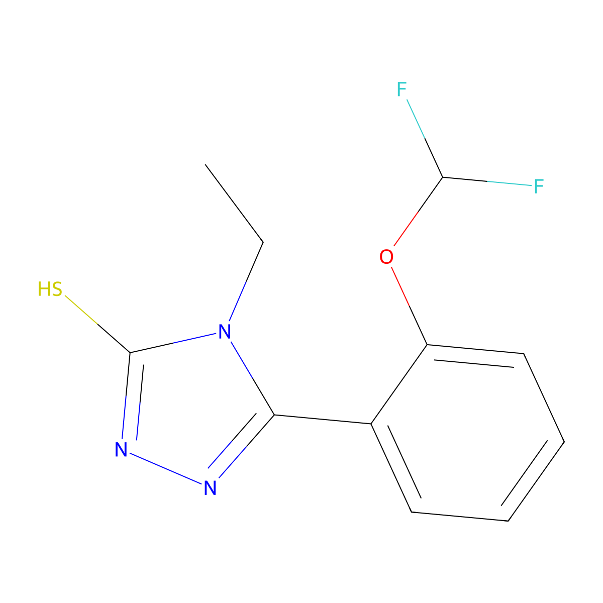 5-(2-(Difluoromethoxy)phenyl)-4-ethyl-4H-1,2,4-triazole-3-thiol molecular structure, CAS 832127-32-9