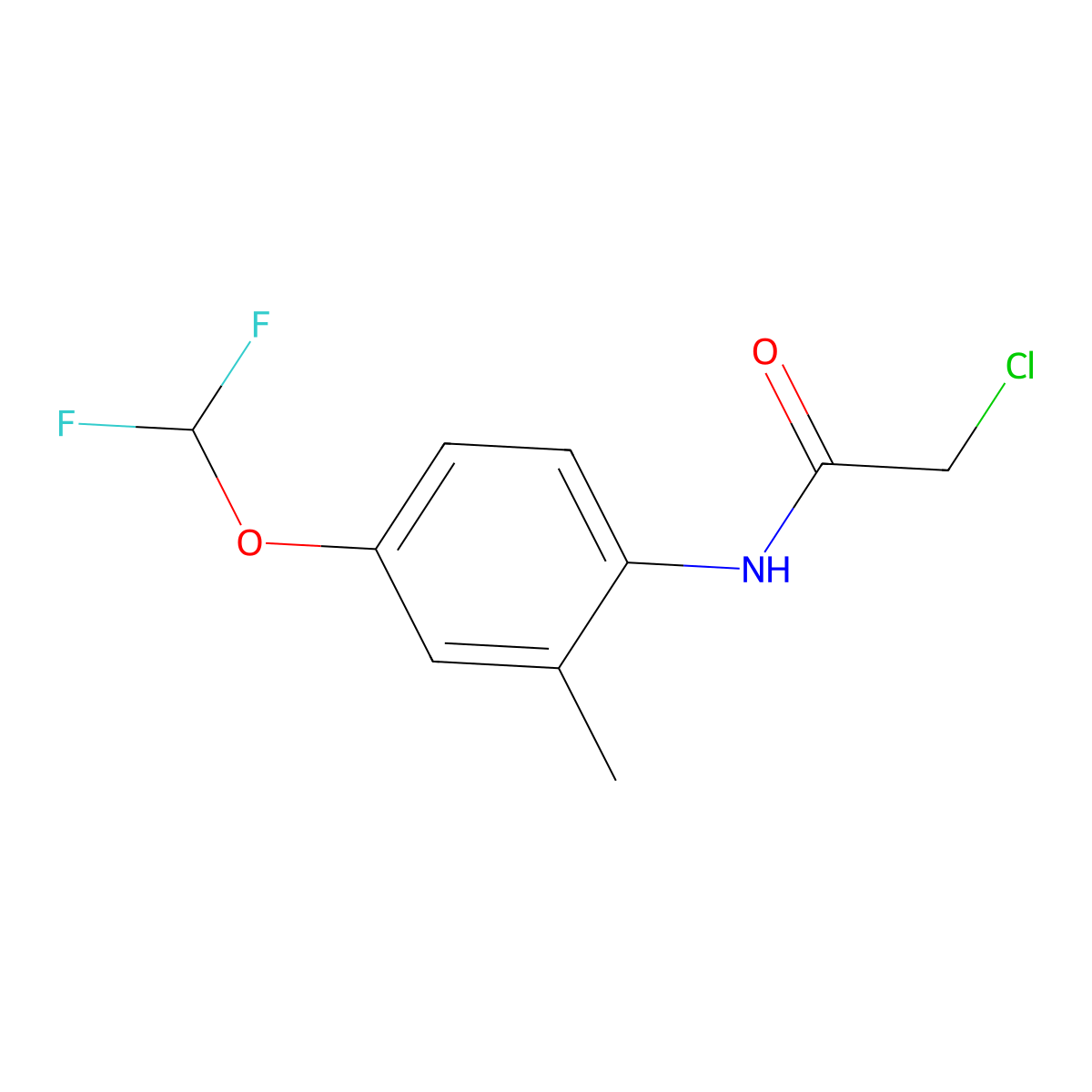 2-chloro-N-[4-(difluoromethoxy)-2-methylphenyl]acetamide molecular structure, CAS 832127-56-7