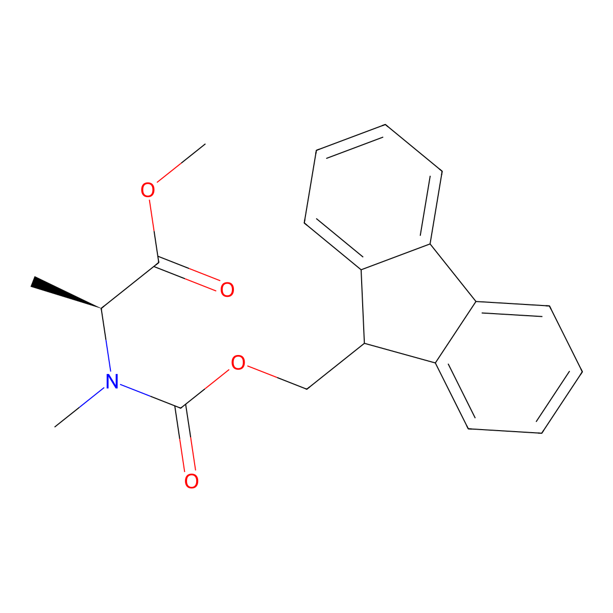 Methyl (2S)-2-{[(9H-fluoren-9-ylmethoxy)carbonyl](methyl)amino}propanoate molecular structure, CAS 832127-84-1