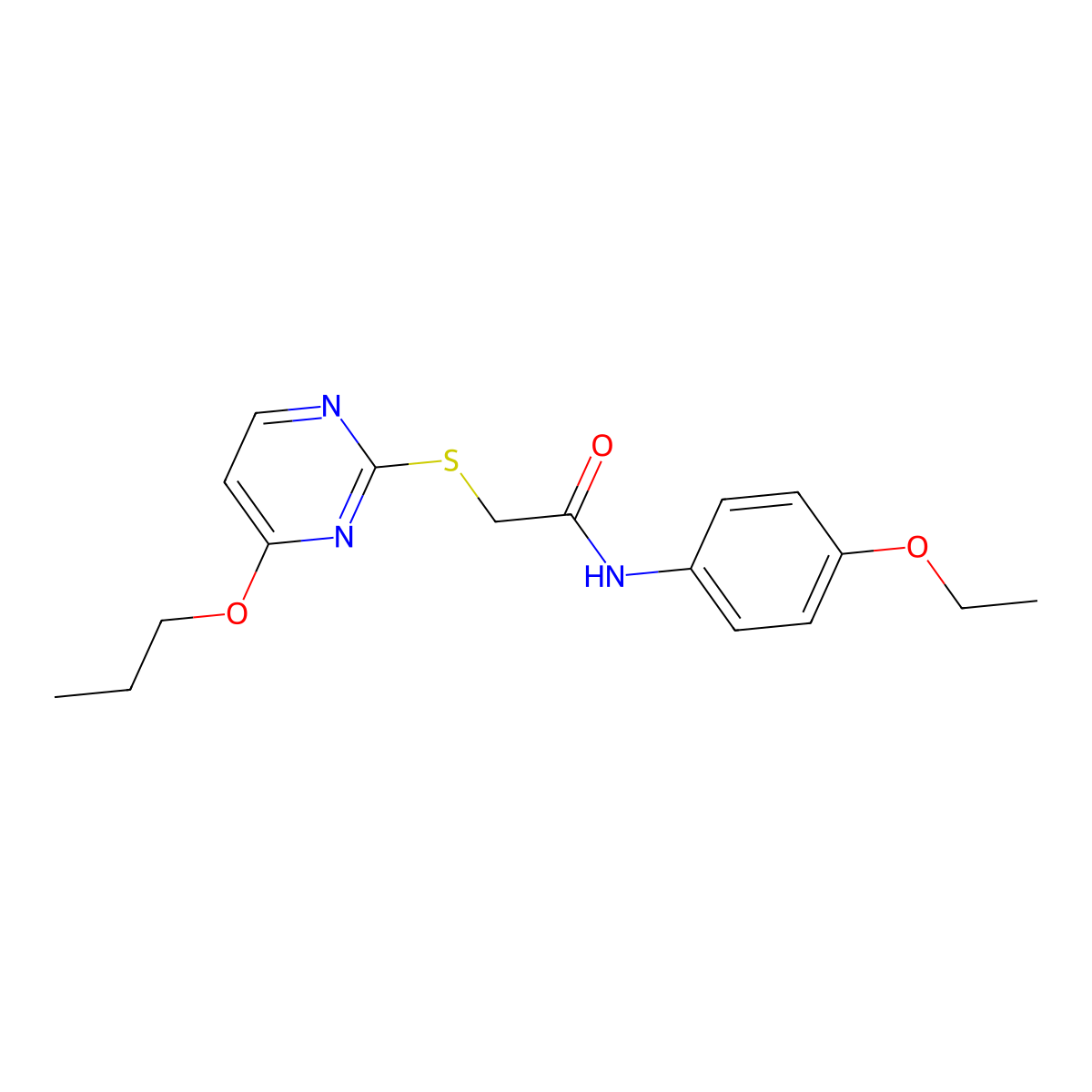 N-(4-ethoxyphenyl)-2-[(4-propoxypyrimidin-2-yl)sulfanyl]acetamide molecular structure, CAS 832130-06-0