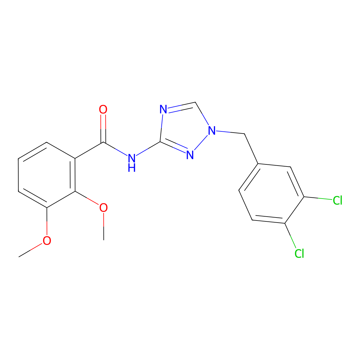 N-[1-[(3,4-dichlorophenyl)methyl]-1,2,4-triazol-3-yl]-2,3-dimethoxybenzamide molecular structure, CAS 832133-32-1