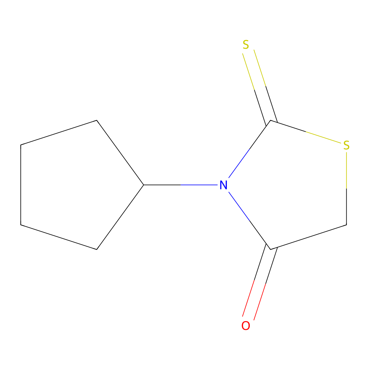 3-Cyclopentyl-2-thioxo-1,3-thiazolidin-4-one molecular structure, CAS 832133-41-2