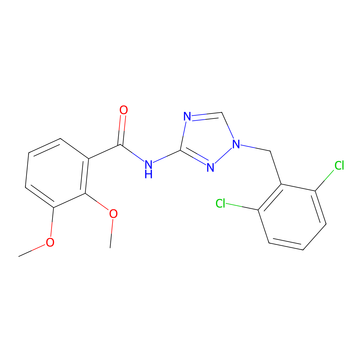N-[1-[(2,6-dichlorophenyl)methyl]-1,2,4-triazol-3-yl]-2,3-dimethoxybenzamide molecular structure, CAS 832133-53-6