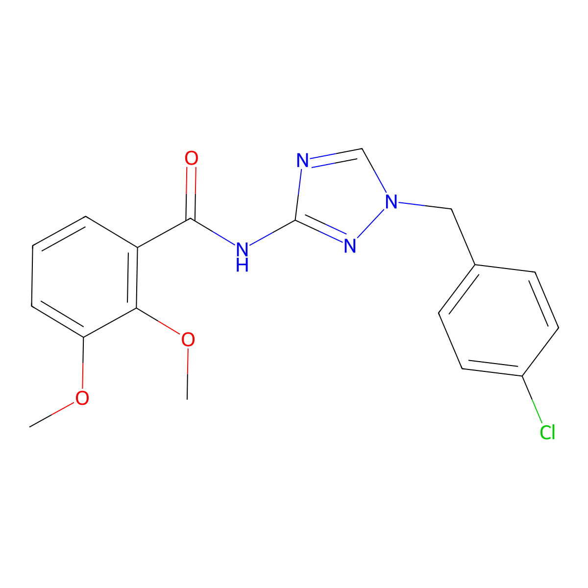 N-[1-[(4-chlorophenyl)methyl]-1,2,4-triazol-3-yl]-2,3-dimethoxybenzamide molecular structure, CAS 832133-65-0
