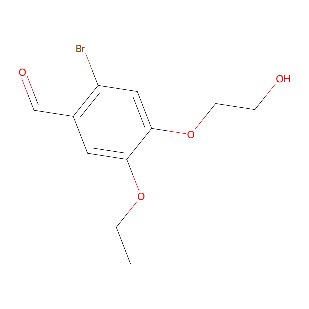 2-Bromo-5-ethoxy-4-(2-hydroxyethoxy)benzaldehyde molecular structure, CAS 832133-67-2