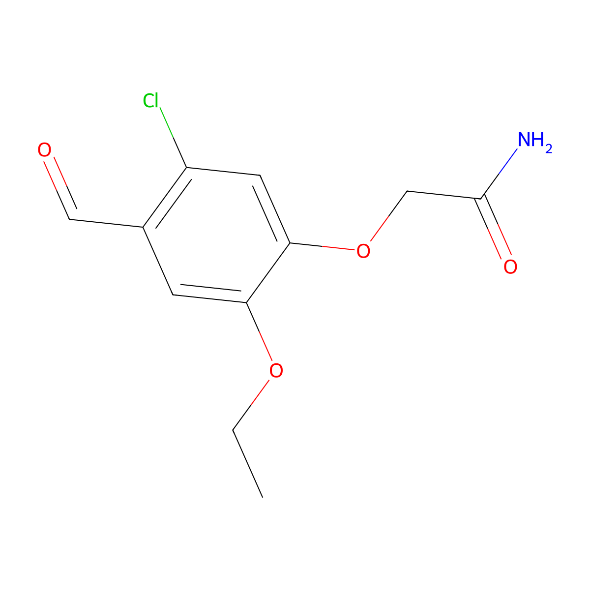 2-(5-Chloro-2-ethoxy-4-formylphenoxy)acetamide molecular structure, CAS 832133-68-3