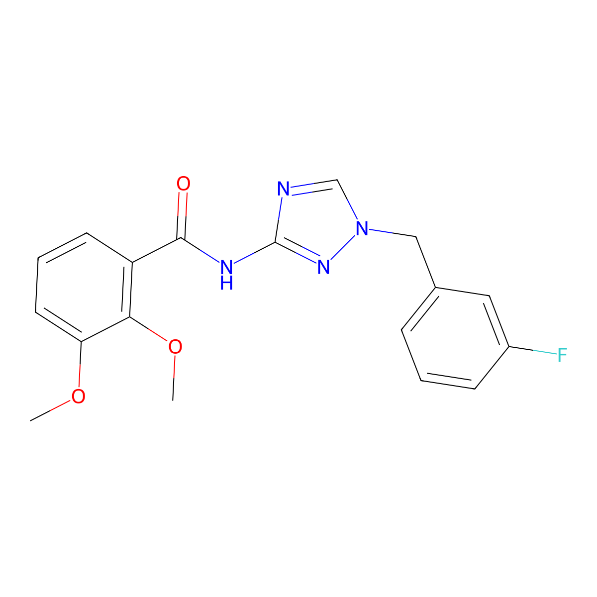 N-[1-[(3-fluorophenyl)methyl]-1,2,4-triazol-3-yl]-2,3-dimethoxybenzamide molecular structure, CAS 832135-53-2