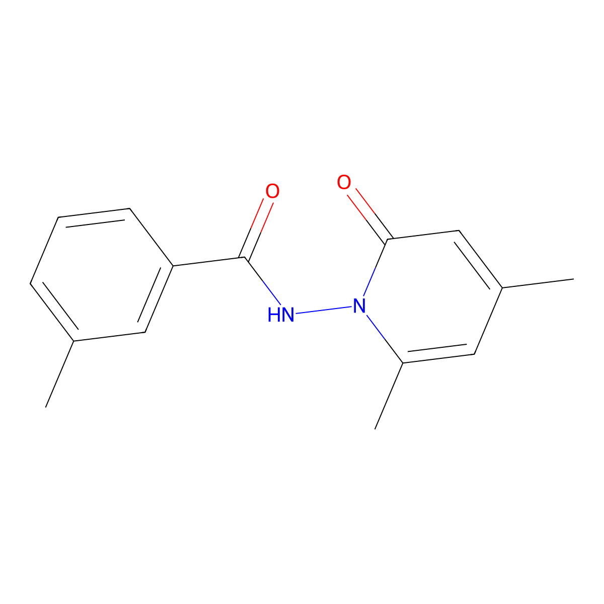 N-(4,6-dimethyl-2-oxopyridin-1(2H)-yl)-3-methylbenzamide molecular structure, CAS 832135-82-7