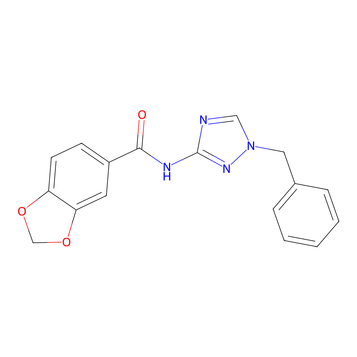 N-(1-benzyl-1,2,4-triazol-3-yl)-1,3-benzodioxole-5-carboxamide molecular structure, CAS 832135-96-3