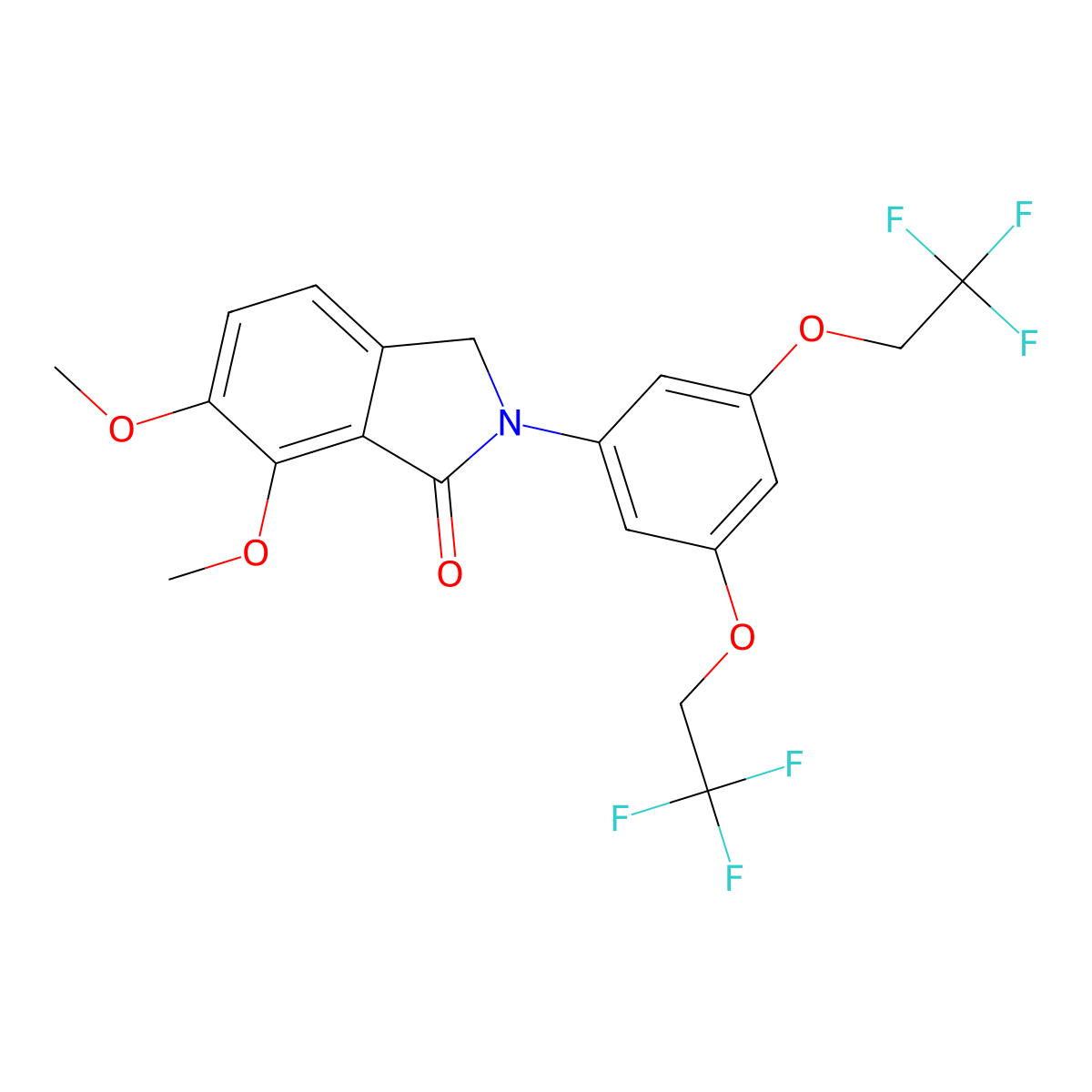 2-[3,5-bis(2,2,2-trifluoroethoxy)phenyl]-6,7-dimethoxy-3H-isoindol-1-one molecular structure, CAS 832136-12-6