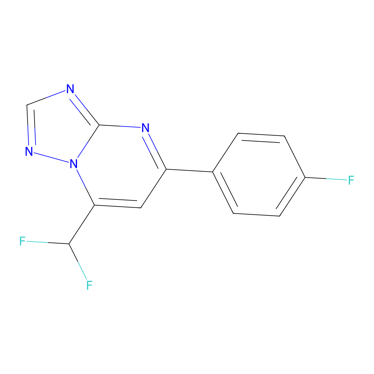 7-(Difluoromethyl)-5-(4-fluorophenyl)[1,2,4]triazolo[1,5-a]pyrimidine molecular structure, CAS 832136-68-2