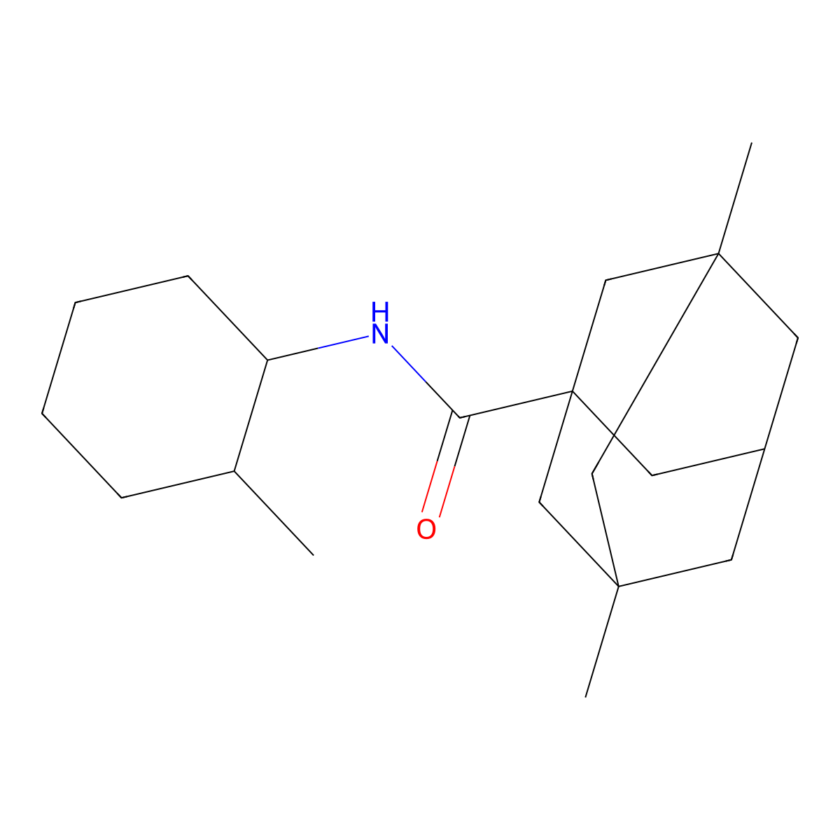 3,5-dimethyl-N-(2-methylcyclohexyl)adamantane-1-carboxamide molecular structure, CAS 832137-00-5
