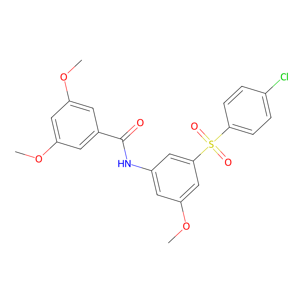 N-{3-[(4-chlorophenyl)sulfonyl]-5-methoxyphenyl}-3,5-dimethoxybenzamide molecular structure, CAS 832137-04-9