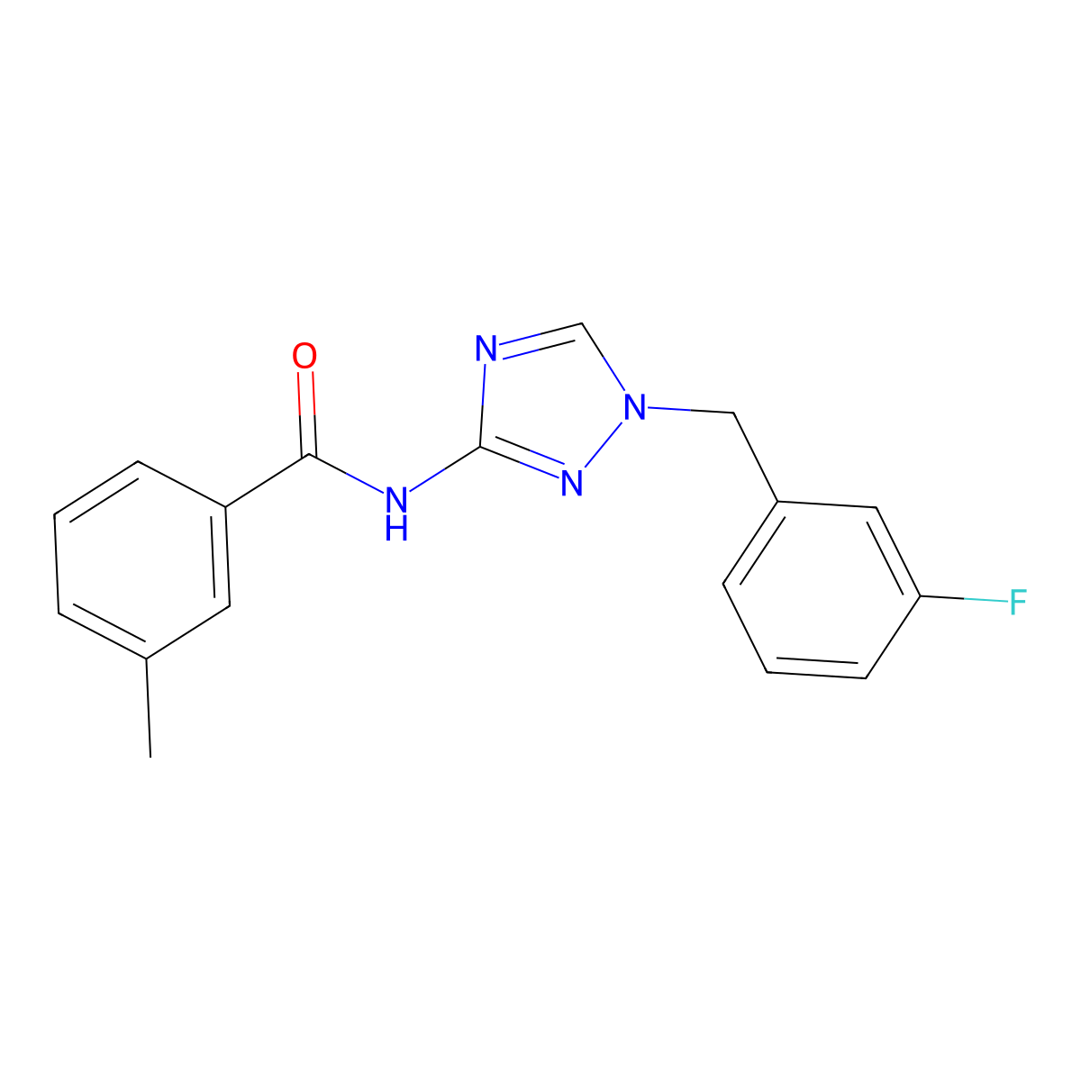 N-[1-(3-fluorobenzyl)-1H-1,2,4-triazol-3-yl]-3-methylbenzamide molecular structure, CAS 832138-29-1